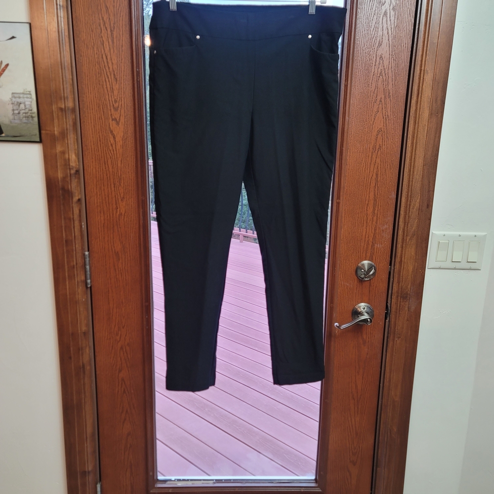 PGA Tour Black Skinny Pull-On Golf Pants